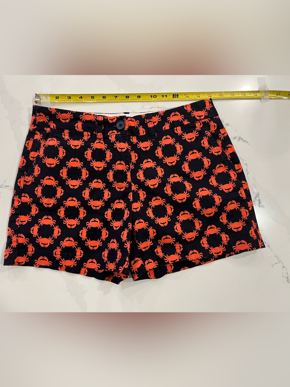 crown & ivy Black Shorts with Orange Crab Print size 4